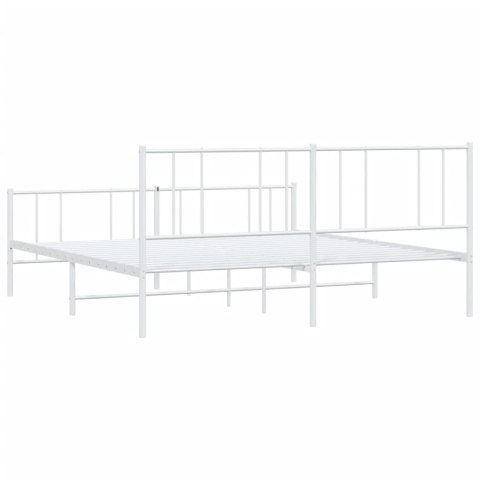 METALOWA RAMA ŁÓŻKA BIAŁA 193X203CM