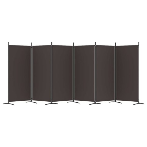 PARAWAN POKOJOWY 6-PANELOWY BRĄZOWY 520X180CM TKANINA