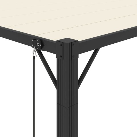 ALTANA Z ŻALUZJOWYM DACHEM 3X4M KREMOWA TKANINA I ALUMINIUM