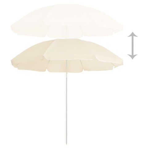 PARASOL OGRODOWY NA STALOWYM SŁUPKU PIASKOWY 180CM