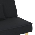 ROZKŁADANA KANAPA CZARNA TAPICEROWANA TKANINĄ