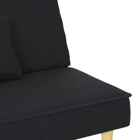 ROZKŁADANA KANAPA CZARNA TAPICEROWANA TKANINĄ