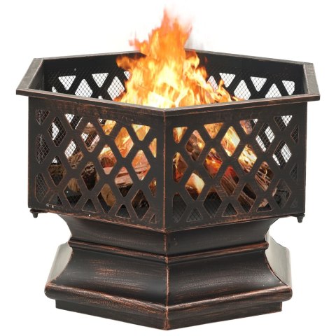 PALENISKO OGRODOWE Z POGRZEBACZEM 62X54X56CM XXL STAL RUSTYKALNE