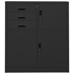 SZAFKA BIUROWA ANTRACYTOWA 90X40X102CM STALOWA