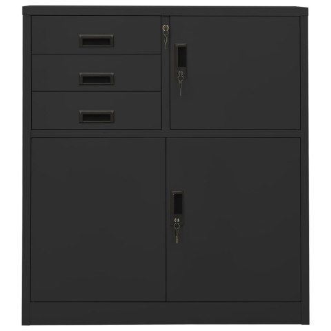 SZAFKA BIUROWA ANTRACYTOWA 90X40X102CM STALOWA