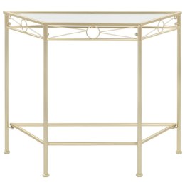 STOLIK BOCZNY W STYLU VINTAGE METALOWY 87X34X73CM ZŁOTY