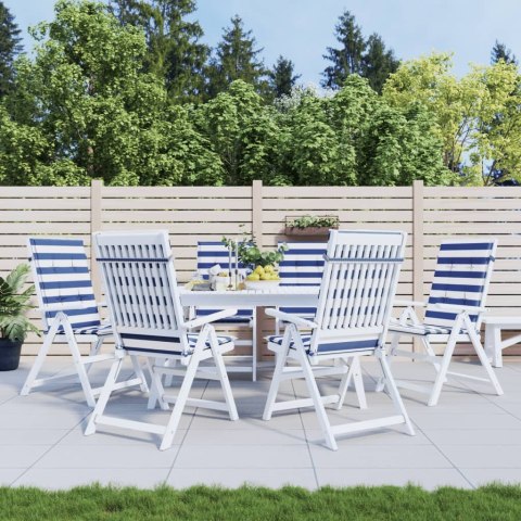 PODUSZKI NA KRZESŁA 6 SZT NIEBIESKO-BIAŁE PASKI TKANINA