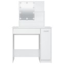 TOALETKA Z OŚWIETLENIEM LED BIAŁA 86,5X35X136CM STOLIK KOSMETYCZNY