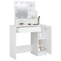 TOALETKA Z OŚWIETLENIEM LED BIAŁA 86,5X35X136CM STOLIK KOSMETYCZNY