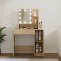 TOALETKA Z OŚWIETLENIEM LED DĄB SONOMA 86,5X35X136CM STOLIK KOSMETYCZNY