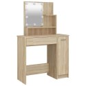 TOALETKA Z OŚWIETLENIEM LED DĄB SONOMA 86,5X35X136CM STOLIK KOSMETYCZNY