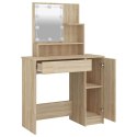 TOALETKA Z OŚWIETLENIEM LED DĄB SONOMA 86,5X35X136CM STOLIK KOSMETYCZNY