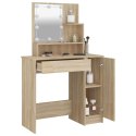 TOALETKA Z OŚWIETLENIEM LED DĄB SONOMA 86,5X35X136CM STOLIK KOSMETYCZNY