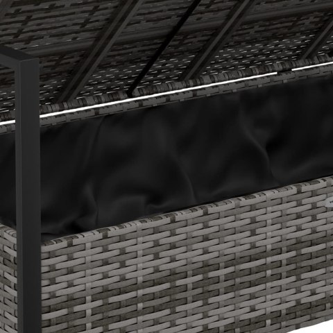 2-OSOBOWA ŁAWKA OGRODOWA Z PODUSZKAMI SZARA POLIRATTAN