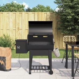 GRILL NA PELLET Z DOLNĄ PÓŁKĄ CZARNY 94CM ŻELAZO