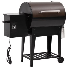 GRILL NA PELLET Z DOLNĄ PÓŁKĄ CZARNY 94CM ŻELAZO