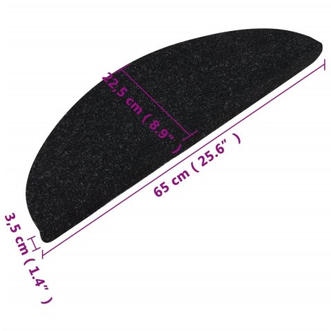 SAMOPRZYLEPNE NAKŁADKI NA SCHODY 10 SZT CZARNE 65X26CM