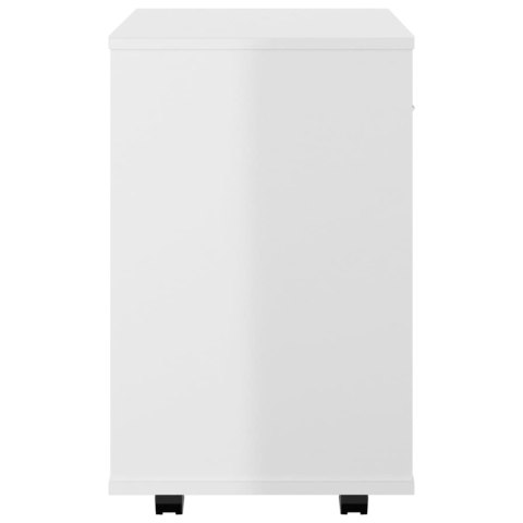 SZAFKA NA KÓŁKACH BIAŁA POŁYSK 46X36X59CM