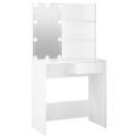 TOALETKA Z OŚWIETLENIEM LED BIAŁA 74,5X40X141CM STOLIK KOSMETYCZNY