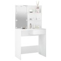 TOALETKA Z OŚWIETLENIEM LED BIAŁA 74,5X40X141CM STOLIK KOSMETYCZNY