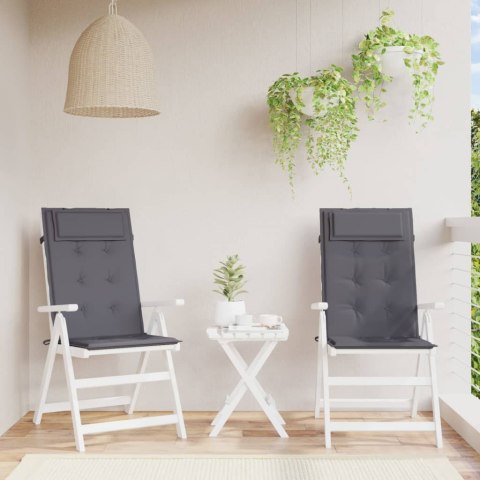 PODUSZKI NA KRZESŁA Z WYSOKIM OPARCIEM 2SZT ANTRACYTOWE