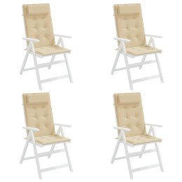 PODUSZKI NA KRZESŁA Z WYSOKIM OPARCIEM 4SZT BEŻOWE OXFORD