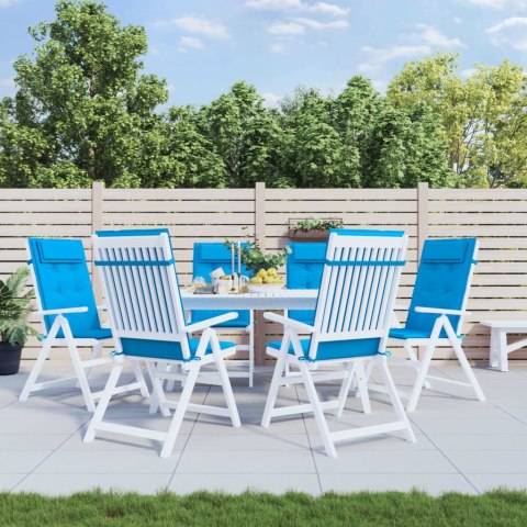 PODUSZKI NA KRZESŁA Z WYSOKIM OPARCIEM 6SZT JASNONIEBIESKIE