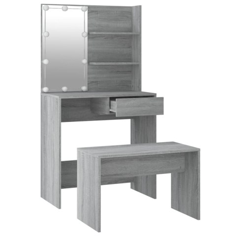 LUSTRO DO ŁAZIENKI Z OŚWIETLENIEM LED DĄB WĘDZONY 100X45X18CM