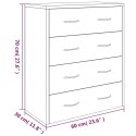 KOMODA Z 4 SZUFLADAMI 60X30,5X71CM SZAROŚĆ BETONU