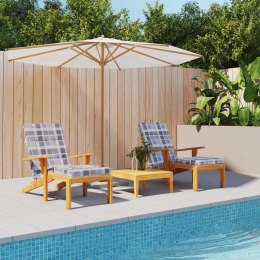 PODUSZKI NA LEŻAKI 2 SZT SZARA KRATA TKANINA OXFORD