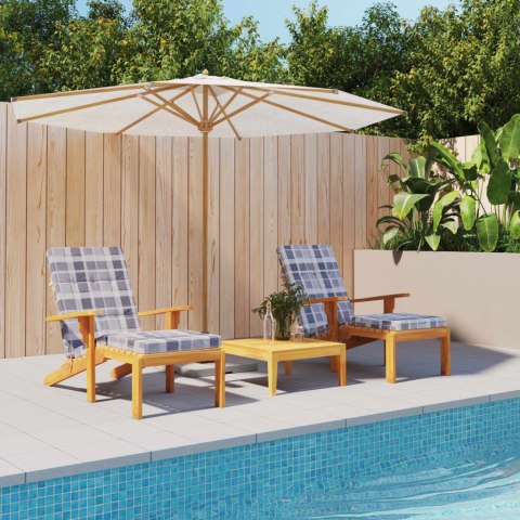 PODUSZKI NA LEŻAKI 2 SZT SZARA KRATA TKANINA OXFORD