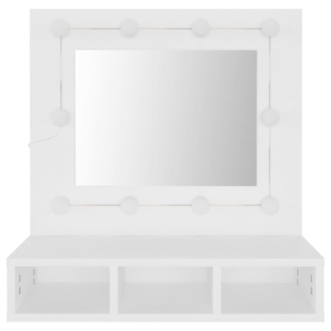 SZAFKA Z LUSTREM I OŚWIETLENIEM LED BIAŁA 60X31,5X62CM