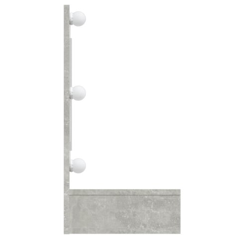 SZAFKA Z LUSTREM I OŚWIETLENIEM LED SZARY BETON 90X31,5X62CM