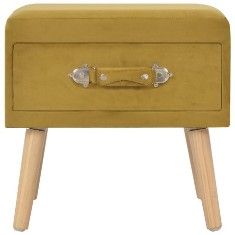 SZAFKA NOCNA MUSZTARDOWA 40X35X40CM AKSAMITNA