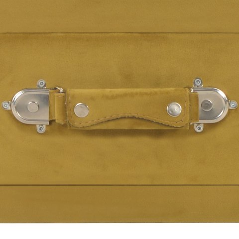 SZAFKA NOCNA MUSZTARDOWA 40X35X40CM AKSAMITNA