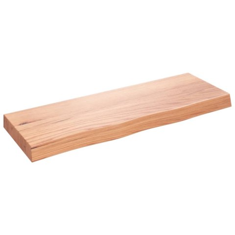 PÓŁKA JASNOBRĄZOWA 80X30X6CM LAKIEROWANE DREWNO DĘBOWE