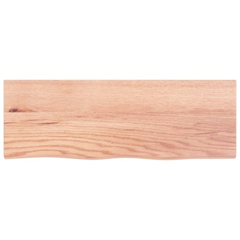 PÓŁKA JASNOBRĄZOWA 80X30X6CM LAKIEROWANE DREWNO DĘBOWE