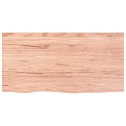 PÓŁKA JASNOBRĄZOWA 80X40X6CM LAKIEROWANE DREWNO DĘBOWE