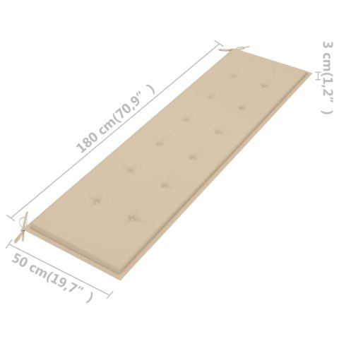 PODUSZKA NA ŁAWKĘ OGRODOWĄ BEŻOWA 180X50X3CM