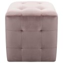 PUFY 2 SZT RÓŻOWE 30X30X30CM AKSAMIT