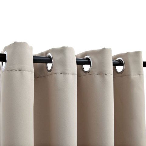 ZASŁONY ZACIEMNIAJĄCE Z METALOWYMI KÓŁKAMI 2 SZT BEŻOWE