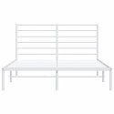 METALOWA RAMA ŁÓŻKA Z WEZGŁOWIEM BIAŁA 135X190CM