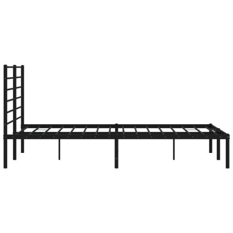 METALOWA RAMA ŁÓŻKA Z WEZGŁOWIEM CZARNA 135X190CM