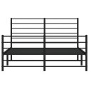 METALOWA RAMA ŁÓŻKA CZARNA 135X190CM Z WEZGŁOWIEM I ZANÓŻKIEM