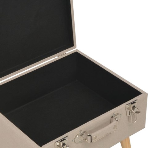 STOŁKI ZE SCHOWKAMI 3 SZT BEŻOWE TKANINA