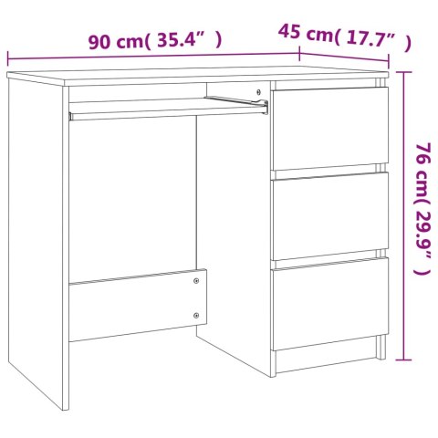 BIURKO SZARY BETON 90X45X76CM