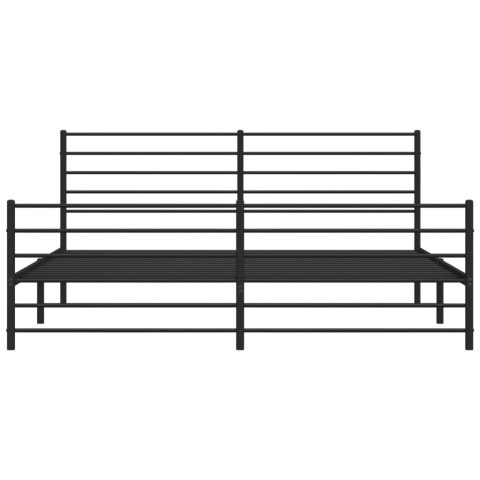 METALOWA RAMA ŁÓŻKA CZARNA 193X203CM