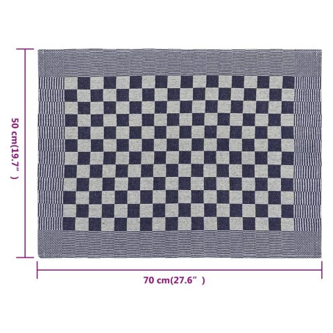 RĘCZNIKI KUCHENNE 10 SZT NIEBIESKO-BIAŁE 50X70CM BAWEŁNA