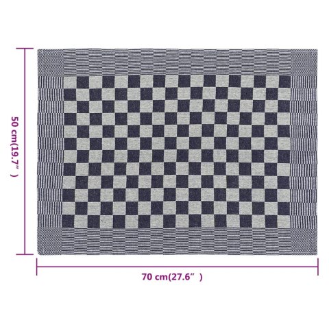 RĘCZNIKI KUCHENNE 20 SZT NIEBIESKO-BIAŁE 50X70CM BAWEŁNA