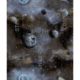 GOOD VIBES TAPETA GALAXY PLANETS AND TEXT NIEBIESKO-CZARNA